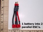 Battery/ESC Y Harness  Battery into 2 Parallel ESC Built with Deans Ultra Plugs