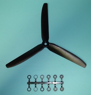 <b>GWS 3 Blade Prop HD 9 x 5 COUNTER ROTATING, Black</b>