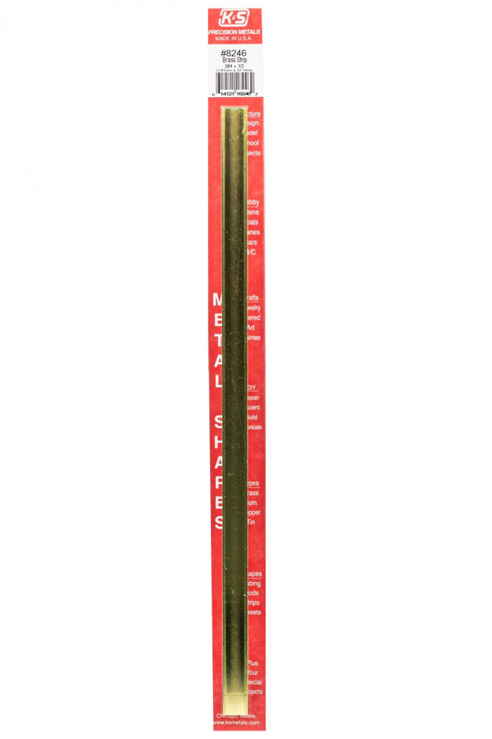 .064 x 1/2 x 12 Inch K &amp; S Brass Strip 1PC