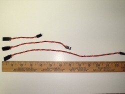 3", 6" or 12" Extension Twisted Silicone, Universal Male JR - Female Futaba J