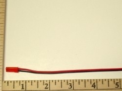 2-Pole/Wire Pigtail Male BEC (Red JST) 6"