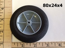 RRC Light Foam Wheel/Tire Pair. 3.2"x0.96" (80mmx24mmx4mm(shaft))