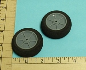 RRCLightFoamWheelTirePair.2x0.750mmx18mmx3mmshaft