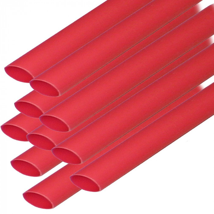 1/4"/6.4mm Flexible Shrink Tubing for Wires, 3-Foot PC RED