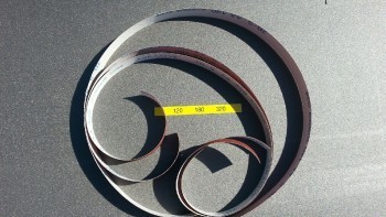 3 Assorted Cloth Backed Aluminum Oxide Sanding Strips 120, 180 and 320 Grit