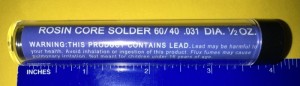 60/40 Rosin Core Solder .031" Dia. 1/2oz.