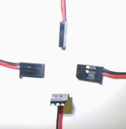 2-Pole/Wire Battery Pigtail Single End Male Futaba J