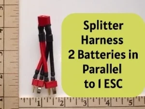 Battery/ESC Harness 2 Battery Parallel to 1 ESC w/Genuine Deans Ultra High Temp White, 12-16AWG