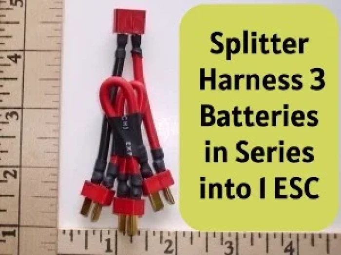 BatteryESCHarness3BatteriesinSeriesinto1ESCwGenuineDeansUltraHighTempWhitePlugs