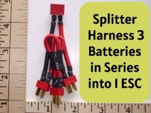 Battery/ESC Harness 3 Batteries in Series into 1 ESC w/Genuine Deans Ultra High Temp White Plugs