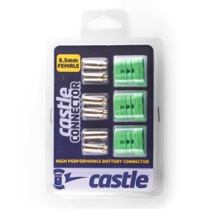 Castle 6.5mm Polarized Bullet Conn Female 3-Pack 200A