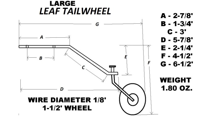 Ohio Superstar Spring Leaf Large Tail Wheel Assembly for 16 to 35lb Aircraft