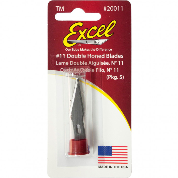 Excel #11 Double Honed Blades Hobby Knife Replacement, 5-Pack