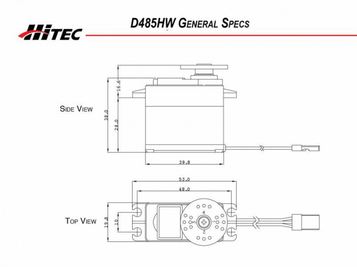 Hitec D485HW Digital Sport Servo, Standard Karbonite, 32-Bit, Wide Voltage Servo