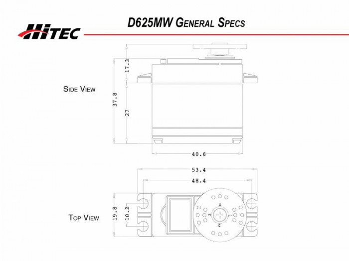 Hitec D625MW Digital Sport Servo, 32-Bit, High Speed, Metal Gear Servo 