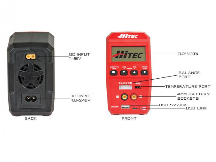 Hitec RDX1 AC/DC Battery Charger/Discharger