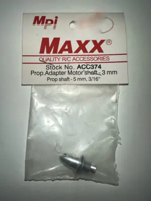 Maxx Prop Adaptor 3.0mm Motor Shaft, 3/16" prop shaft, Bullet Nut, Collet Type Maxx Prop Adaptor 3.0mm Motor Shaft, 3/16" prop shaft, Bullet Nut, Collet Type