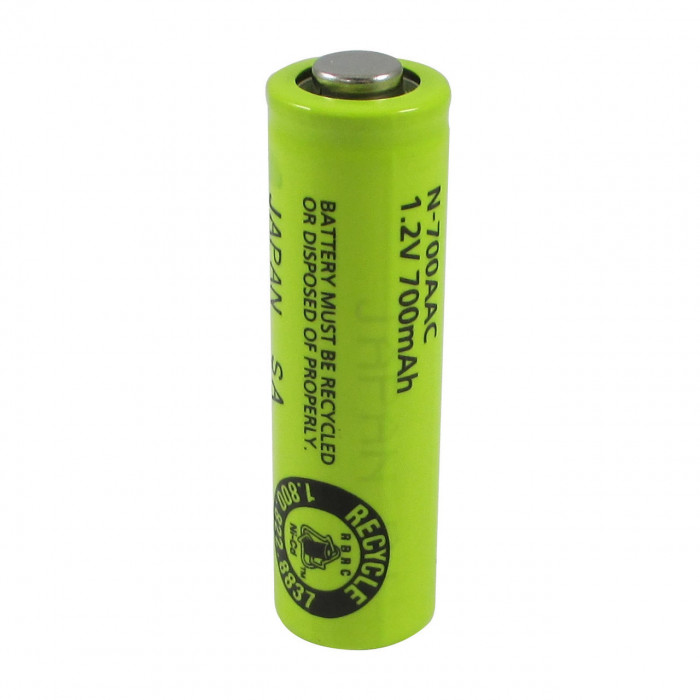 N-700-AAC 700mAh AA NiCad Single Cell Button End