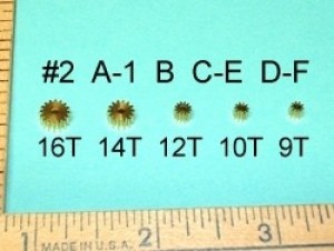 Pinions (the small gears)