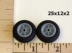 RRC Light Foam Wheel/Tire Pair. 25mmx12mmx2mm(shaft)