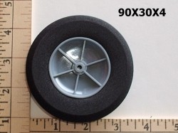 RRC Light Foam Wheel/Tire Pair. 3.5"x1.2" (90mmx30mmx4mm(shaft))