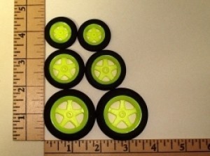 RRC Spoked Yellow Wheel With Medium Foam Tire Set 30mm