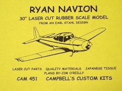 Ryan Navion Rubber Scale Free Flight 30" 
