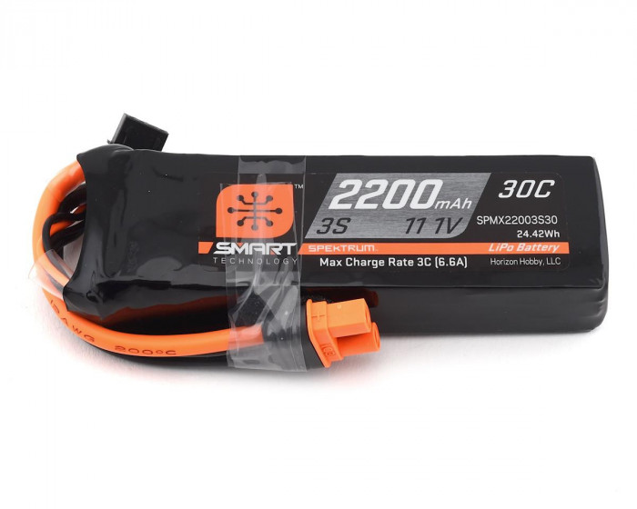 Spektrum RC Smart LiPo 3S 11.1V 2200mAh 30C Battery Pack w/IC3 Connector