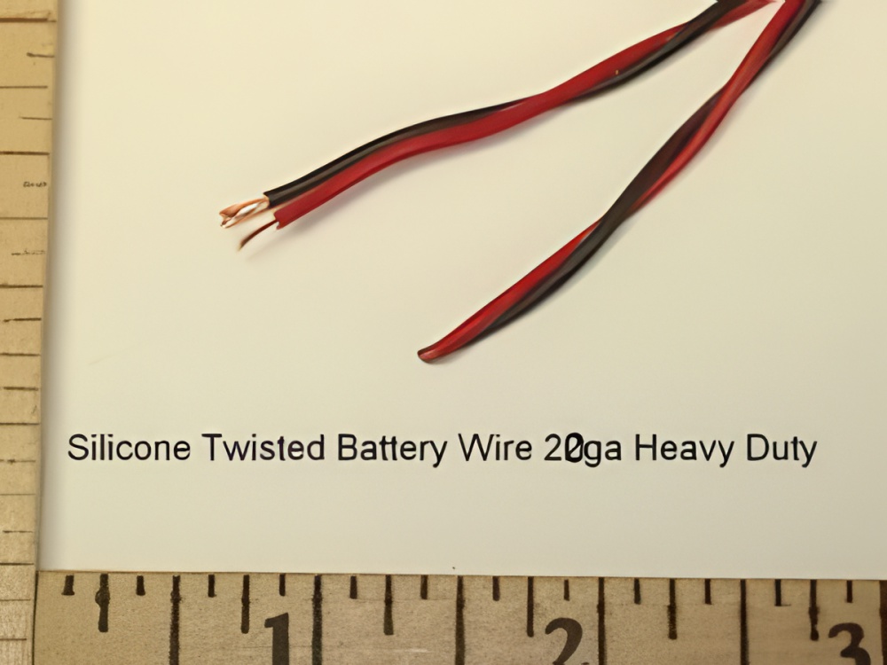 2-Pole Red/Black Battery Twisted Silicone Wire 20GA Heavy Duty