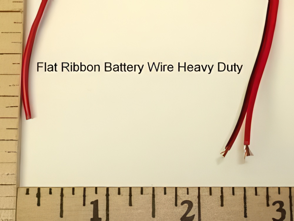 2-Pole Battery Ribbon Wire Heavy Duty 22GA Red/Black