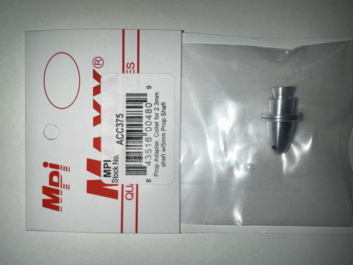Maxx Prop Adaptor 2.3mm(0.09") motor shaft, 3/16" (5mm) prop shaft, Bullet Nut, Collet Type