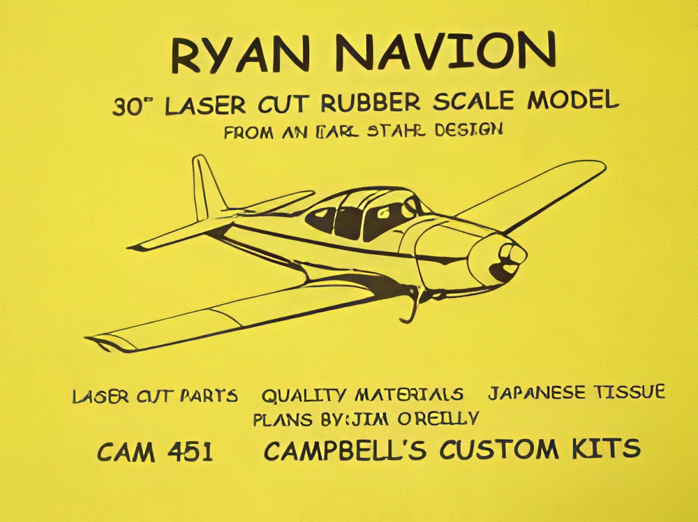 Ryan Navion Rubber Scale Free Flight 30" 