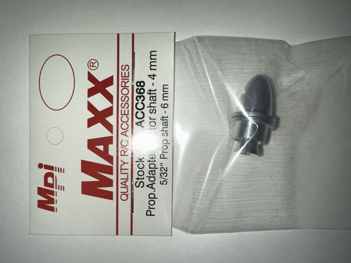 Maxx Prop Adaptor 4mm (5/32 or 0.16") motor shaft, 6mm prop shaft, Bullet Nut, Collet Type
