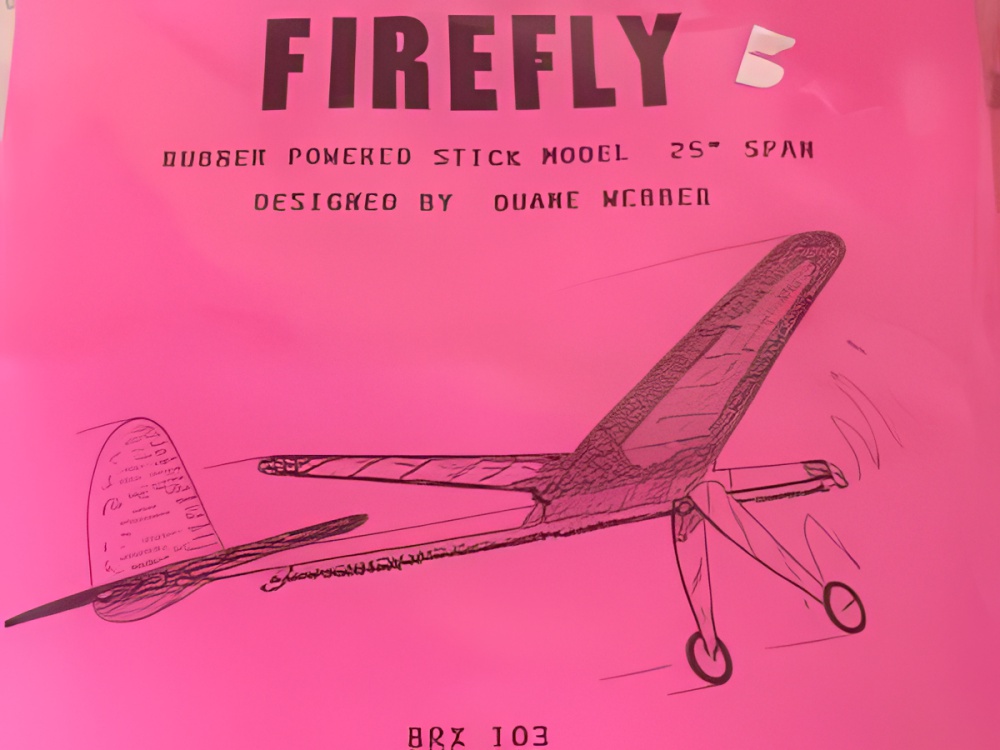 Free Flight Old Time Rubber Comet Firefly 25" Laser-cut Brand X Models