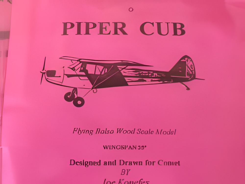 Free Flight Old Time Rubber "Piper Cub" Brand X Models