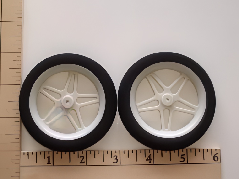 Maxx Products Lite Weight Foam Tire & Spoked Wheel Pair 3" Dia.