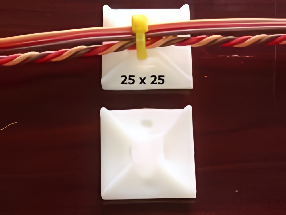 Radical RC Nylon Cable Tie Mounting Pads 25x25mm, 8 Pack