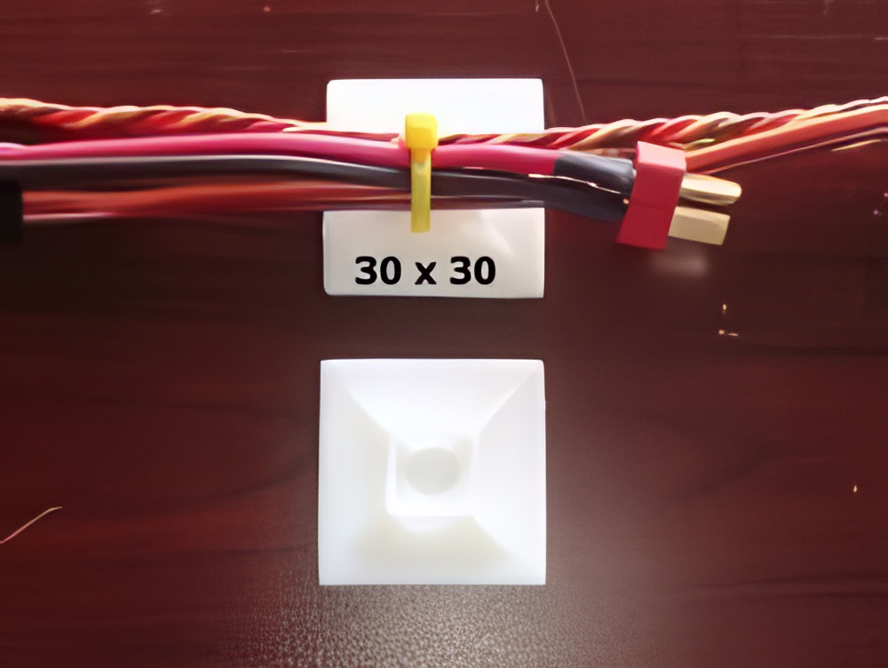 Radical RC Nylon Cable Tie Mounting Pads 30x30mm, 6 Pack
