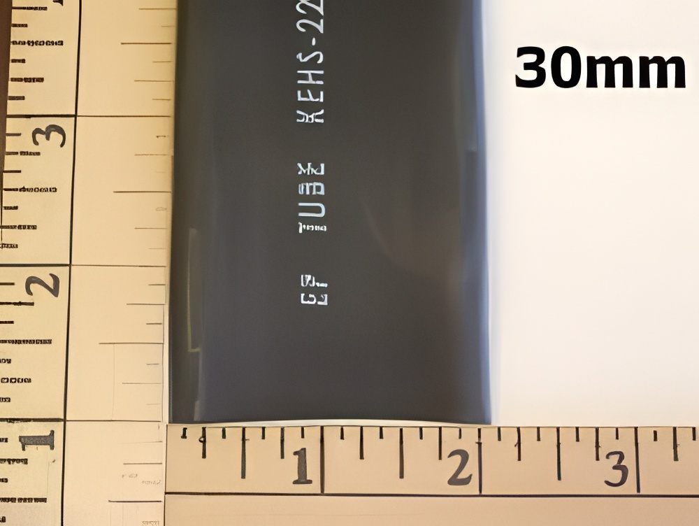 1-3/16"/30mm Flexible Shrink Tubing for Wires, 1-Foot Pc Black