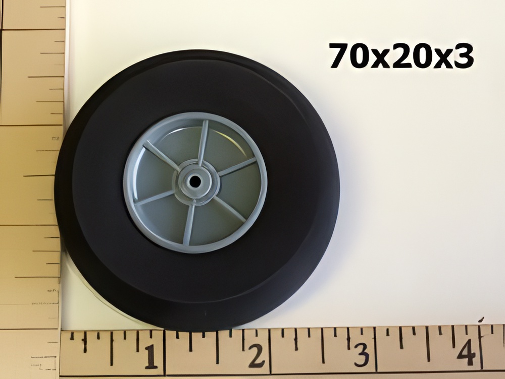 RRC Light Foam Wheel/Tire Pair. 2.8"x0.8" (70mmx20mmx3mm(shaft))