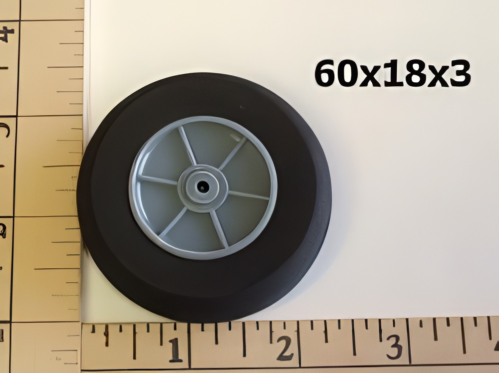 RRC Light Foam Wheel/Tire Pair. 2.4"x0.7" (60mmx18mmx3mm(shaft))