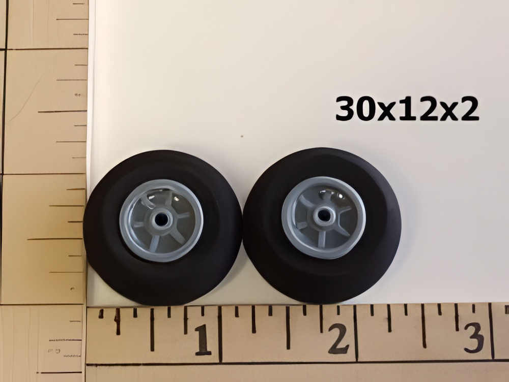 RRC Light Foam Wheel/Tire Pair. 30mmx12mmx2mm(shaft)