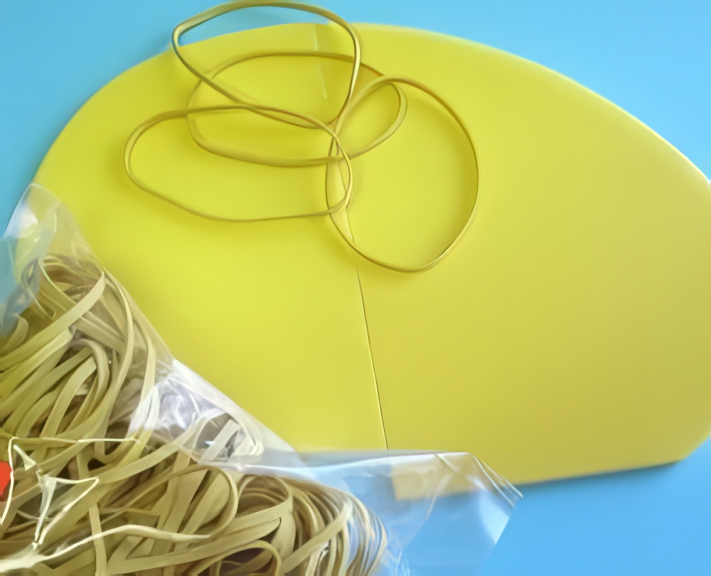 Yellow Slow Stick Rubber Bands, 1/4 LB
