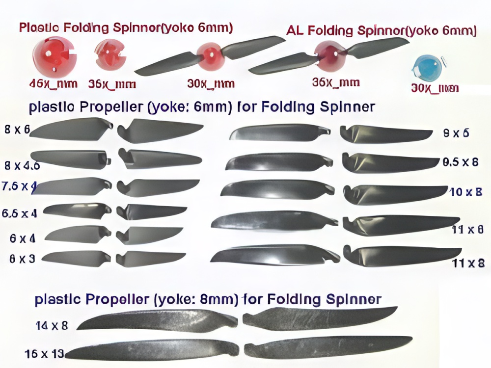 Radical RC Folding Prop Blade set 9x5, 6mm Yoke Radical RC Folding Prop Blade set 9x5, 6mm Yoke