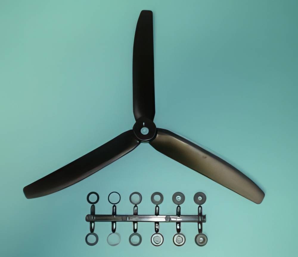 GWS 3 Blade Prop HD 8 x 4 COUNTER ROTATING, Black