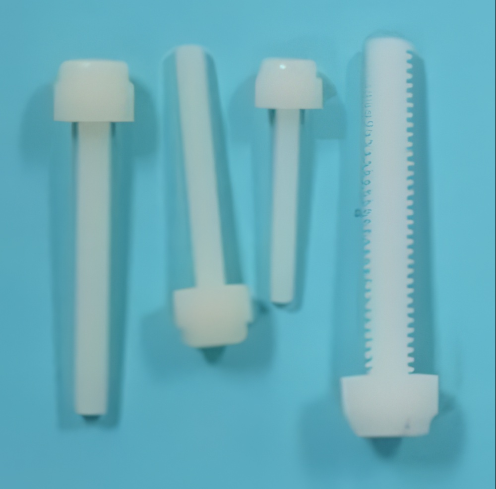 Knurl Head Slotted Screw - Nylon 6-32 x 1". Qty 6