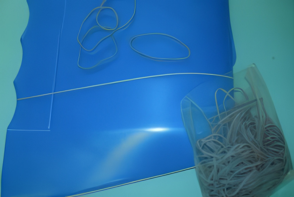 Blue Slow Stick Rubber Bands, 1/4 LB