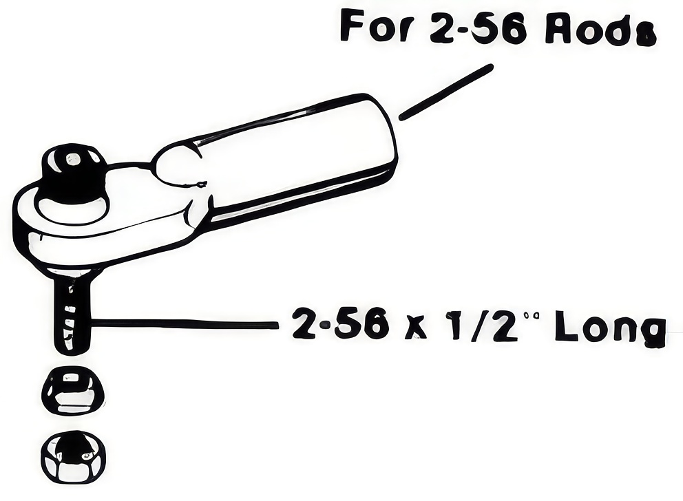 2-56 Swivel Ball Link 12-Pack For 2-56 Rod