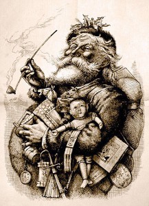  Thomas Nast's most famous drawing, "Merry Old Santa Claus", 