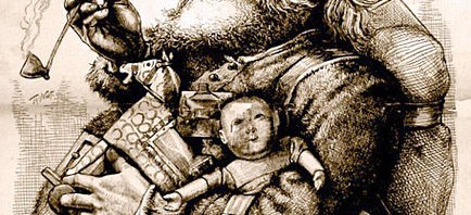 Santa Thomas Nast's most famous drawing, "Merry Old Santa Claus",